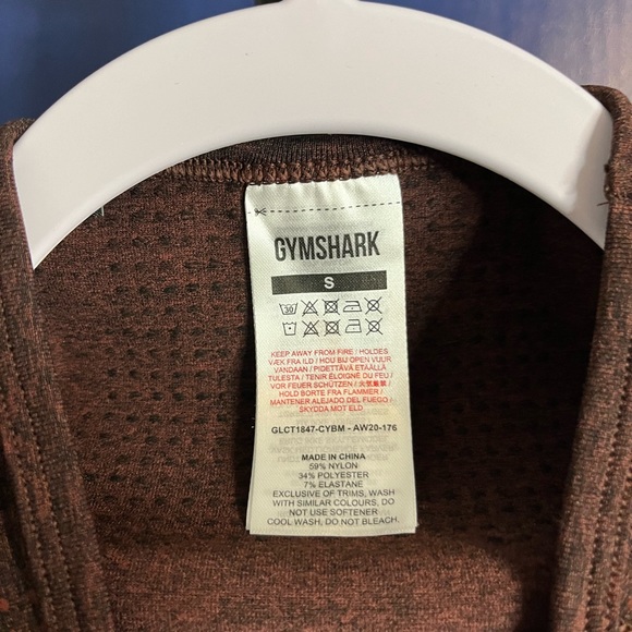 GymShark Long Sleeve Brown Workout Top Size Small - Picture 4 of 5